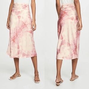 Lioness Pink A-Line Midi Skirt Cocktail